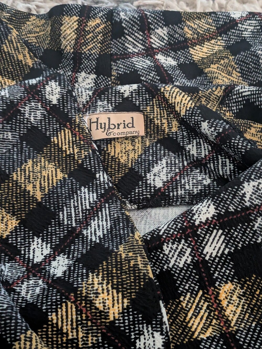 Hybrid & company Black, White & Mustard Plaid Blazer